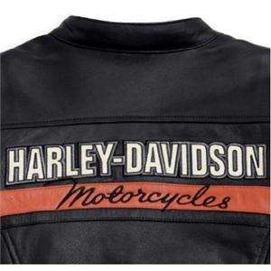 Harley Davidson Sporty Leather Jacket Medium Lightweight Embroidery 
