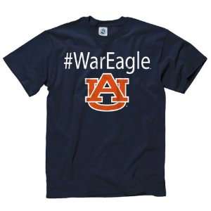    Auburn Tigers Navy War Eagle Hashtag T Shirt