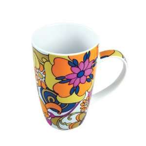 Tracey Porter 2004001 Orange Flower Mug   Pack of 4:  