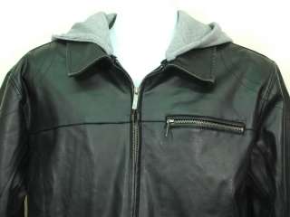 Paper Denim & Cloth Leather Jacket w/ Detach Hood XL  