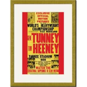    Gold Framed/Matted Print 17x23, Tunney vs. Heeney: Home & Kitchen