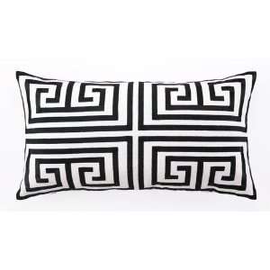  Trina Turk Black Greek Key Embroidered Pillow: Home 
