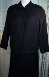 LIZ CLAIBORNE Navy Blue Tencel Wrap Skirt w/Jacket Suit L/16P  