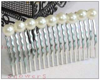   white pearl barrette claw clip pin hair comb hair accessories  