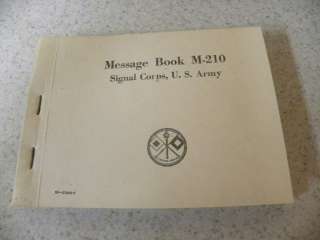   WWII Signal Corps Message Book (Dated 1942)   Mint Condition  