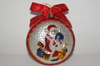 Large Glass 5 Waterford for FTD Santa Christmas Ornament Excellent 