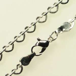  20 Inch Silver Plated 4mm Heart Link Chain Arts, Crafts & Sewing