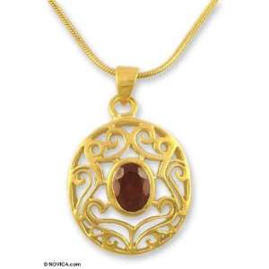  Gold vermeil and garnet choker, Golden Goddess Jewelry