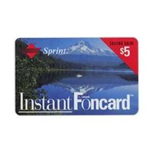 Collectible Phone Card $5. Instant Foncard Mountain Lake With Small 