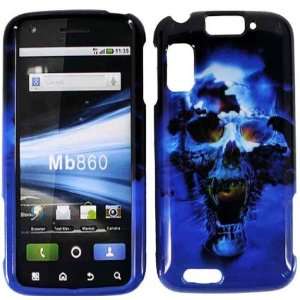  Motorola Atrix 4G MB860 Blue Skull on Black Protective 