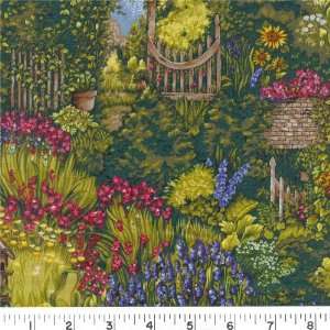  45 Wide Garden Gate Fabric By The Yard: Arts, Crafts 