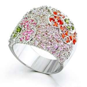  Mothers Day Gifts Bling Jewelry Multi Color Pave CZ Flower 