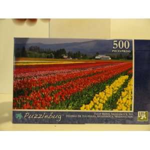   Puzzlebug 500 Piece Puzzle   Tulip Rows, Mossyrock, WA Toys & Games