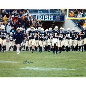Charlie Weis Notre Dame   Walking With The Team on the Field 