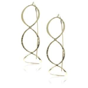   Cypress 14k Yellow Gold Triple Marquis Frame Hoop Earring Jewelry