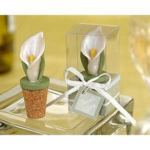  Elegant Calla Lily Bottle Stopper in Planter Gift Box (4 
