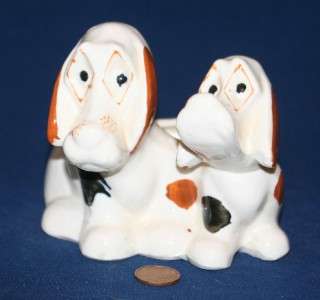 Vintage Pottery Basset Hound Dog Planter Figurine 50s  