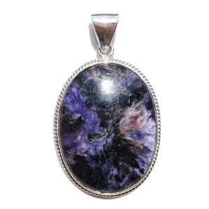  Charoite and Sterling Silver Oval Classic Pendant Ian and 
