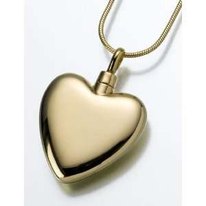  Gold Vermeil (14K) large Heart Keepsake Urn Pendant: Home 