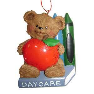  Bear Holding Apple Daycare Christmas Ornament