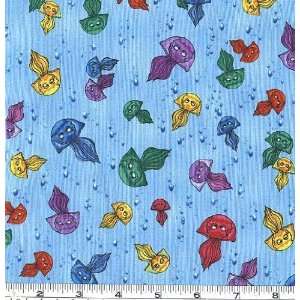   Spouty & Friends Turquoise Fabric By The Yard Arts, Crafts & Sewing
