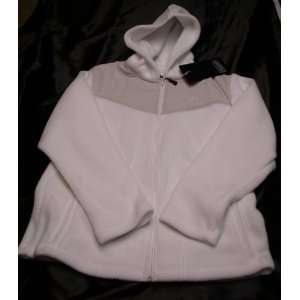  Snozu Womens Fleece Hoodie Jacket White Grey SZ XLG $75 