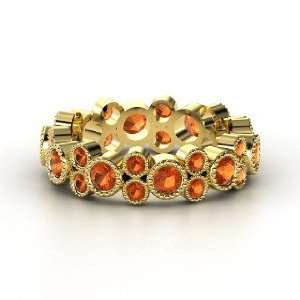  Hopscotch Eternity Band, 14K Yellow Gold Ring with Fire 