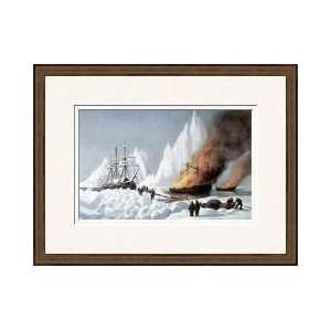  American Whalers Crushed In The Ice Framed Giclee Print 