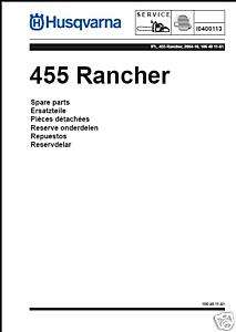 Husqvarna Chainsaw 455 Rancher Illustrated Parts List  