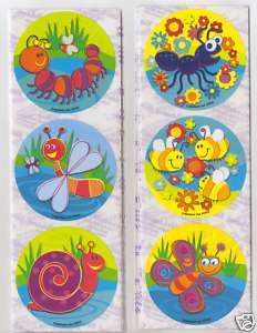 30 Cute Bugs Stickers, 2.5, Party Favors  