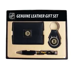  Boston Bruins Trifold Wallet Key Fob and Pen Gift Set 