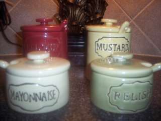   CONDIMENT SET~KETCHUP~MUSTARD~MAYO~RELISH~GREAT FOR TAILGATES~  