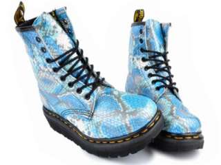 Dr Martens Womens Boots shoes SNAKESKIN Blue  