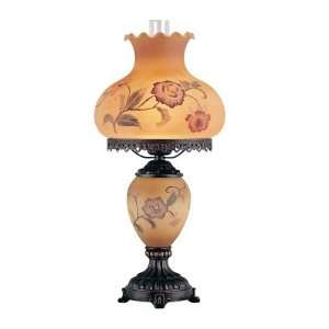 Elizabeth Floral Motif Hurricane Table Lamp: Home 