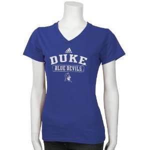  adidas Duke Blue Devils Royal Blue V neck Practice T shirt 