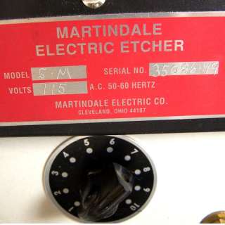 MARTINDALE ELECTRIC ETCHER ETCHING MARKING 115 VOLT  