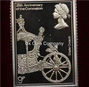   25th ANNIVERSARY STERLING SILVER GOLD PROOF STAMP INGOTS SET  