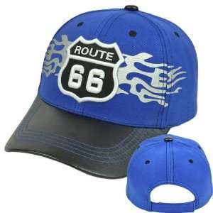  Historic Route 66 First Highway America Blue Black Faux 