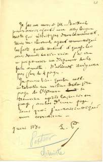 Louis Pasteur Autograph Letter Signed  