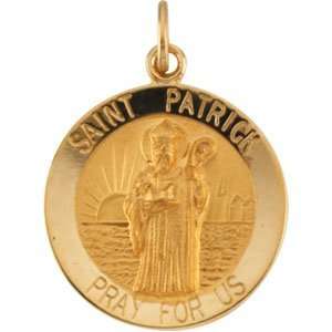  Sterling Silver 15.00 Mm St. Patrick Medal W/ 18 Inch Chain Jewelry