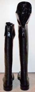womens CHANEL patent leather fold over the knee riding moto boots 