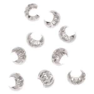  Sterling Silver Corrugated Crimp Bead Covers 3mm (10 