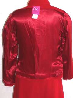 CHRISTIAN LACROIX SUIT RED WOOL JACKET SKIRT  