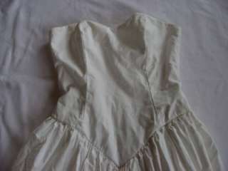 VTG 80s White Rockabilly Petticoat Strapless Dress 6  