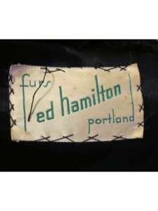 Vintage 1940s 1950s ED HAMILTON Black Real Fur Jacket Coat Size 