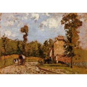 Oil Painting: Road in Port Maryl: Camille Pissarro Hand Painted Art 