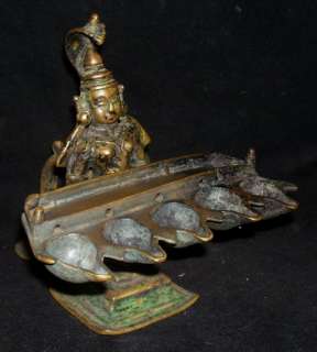 Traditional Indian Ritual Bronze Statue Laxmi Lamp Rare  