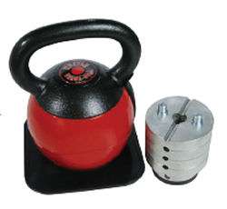 The adjustable kettlebell is six kettlebells in one. A simple locking 