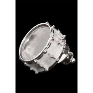  Snare Drum Pin   White: Musical Instruments