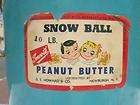 rare vhtf vintage snow ball peanut butter 10 lb tin